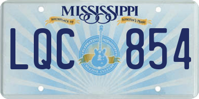 MS license plate LQC854