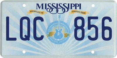 MS license plate LQC856