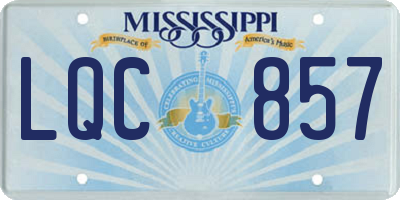 MS license plate LQC857