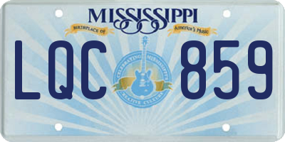 MS license plate LQC859