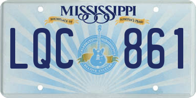 MS license plate LQC861