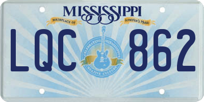 MS license plate LQC862
