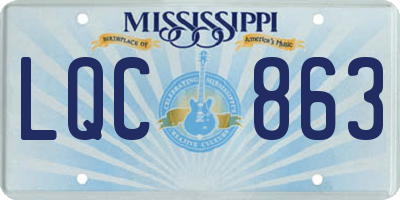 MS license plate LQC863