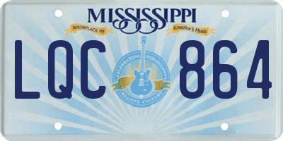 MS license plate LQC864