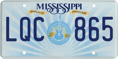 MS license plate LQC865