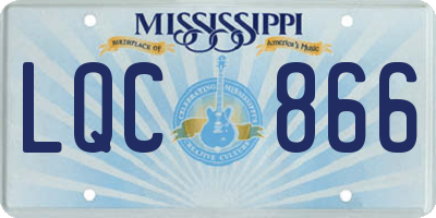 MS license plate LQC866