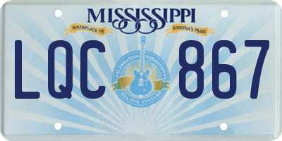 MS license plate LQC867