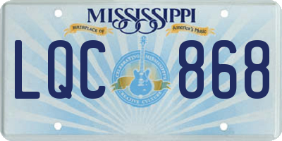 MS license plate LQC868
