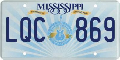 MS license plate LQC869