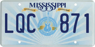 MS license plate LQC871
