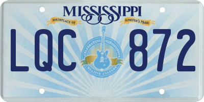 MS license plate LQC872
