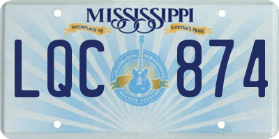 MS license plate LQC874