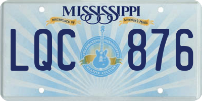 MS license plate LQC876