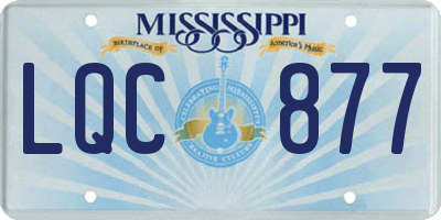 MS license plate LQC877