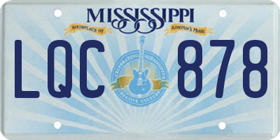 MS license plate LQC878