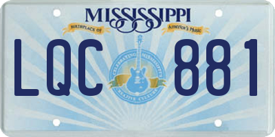 MS license plate LQC881