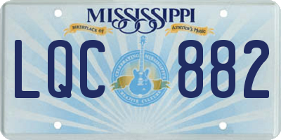 MS license plate LQC882