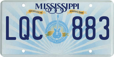 MS license plate LQC883