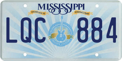 MS license plate LQC884
