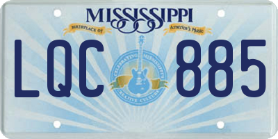 MS license plate LQC885