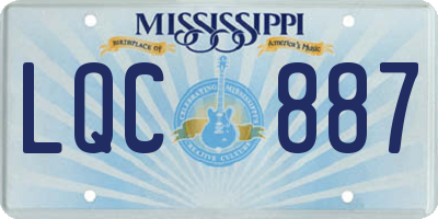 MS license plate LQC887