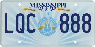 MS license plate LQC888