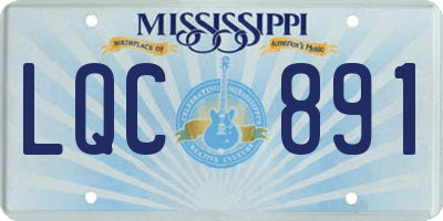 MS license plate LQC891
