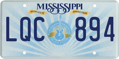 MS license plate LQC894