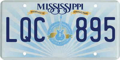 MS license plate LQC895