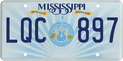 MS license plate LQC897