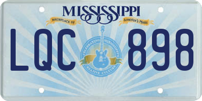 MS license plate LQC898