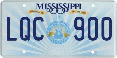 MS license plate LQC900
