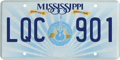 MS license plate LQC901