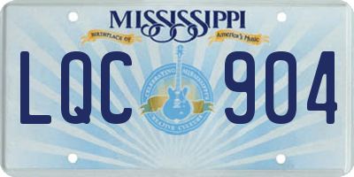 MS license plate LQC904