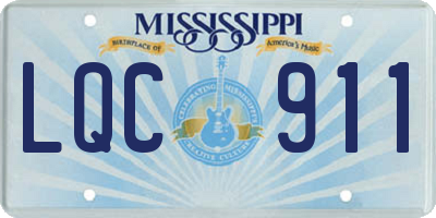 MS license plate LQC911
