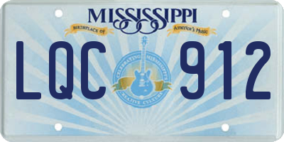 MS license plate LQC912