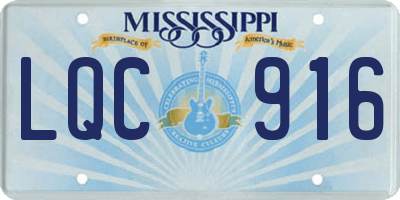 MS license plate LQC916