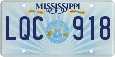 MS license plate LQC918