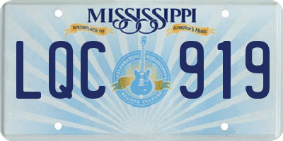 MS license plate LQC919