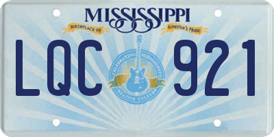 MS license plate LQC921