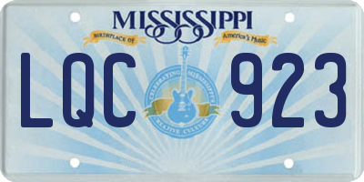 MS license plate LQC923