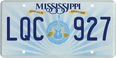 MS license plate LQC927