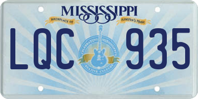 MS license plate LQC935