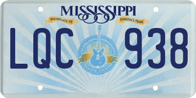 MS license plate LQC938