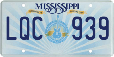 MS license plate LQC939