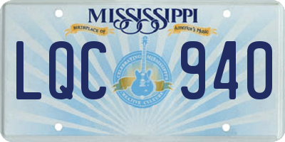 MS license plate LQC940