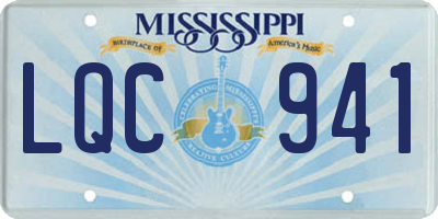 MS license plate LQC941