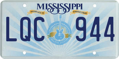 MS license plate LQC944