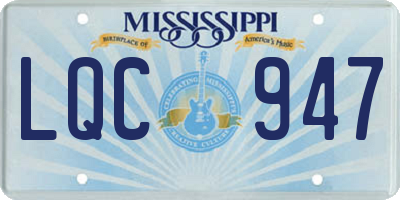MS license plate LQC947