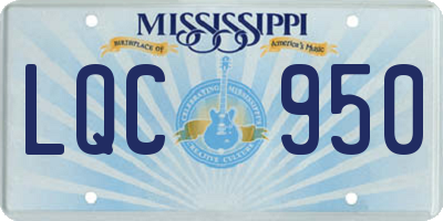 MS license plate LQC950